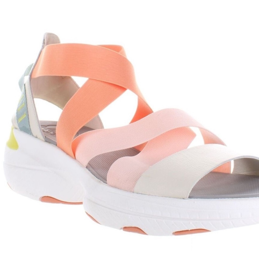 NWOT Sorel Womens Explorer Blitz Wedge Multistrap Peach Pink White Sandal 9
